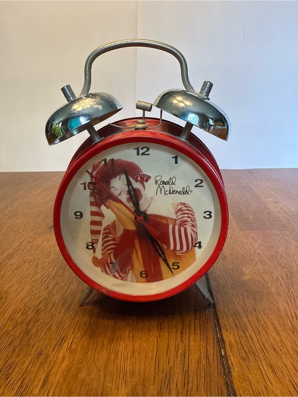 Red Retro Alarm Clock Wall Decor